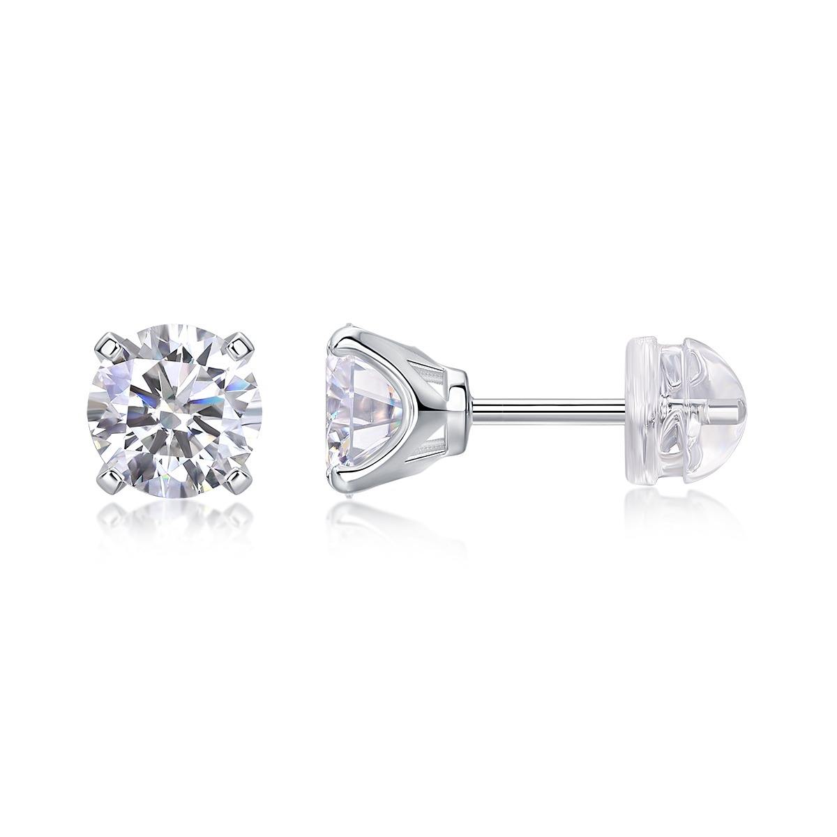 White Gold Moissanite Studs