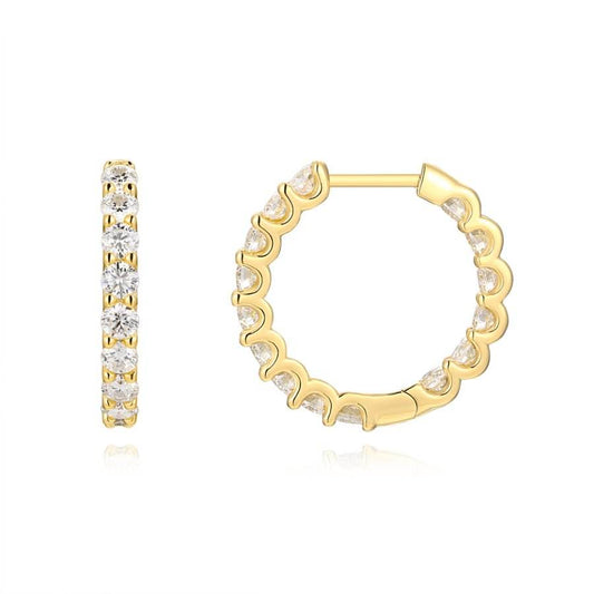 Gold Moissanite Huggie Earrings