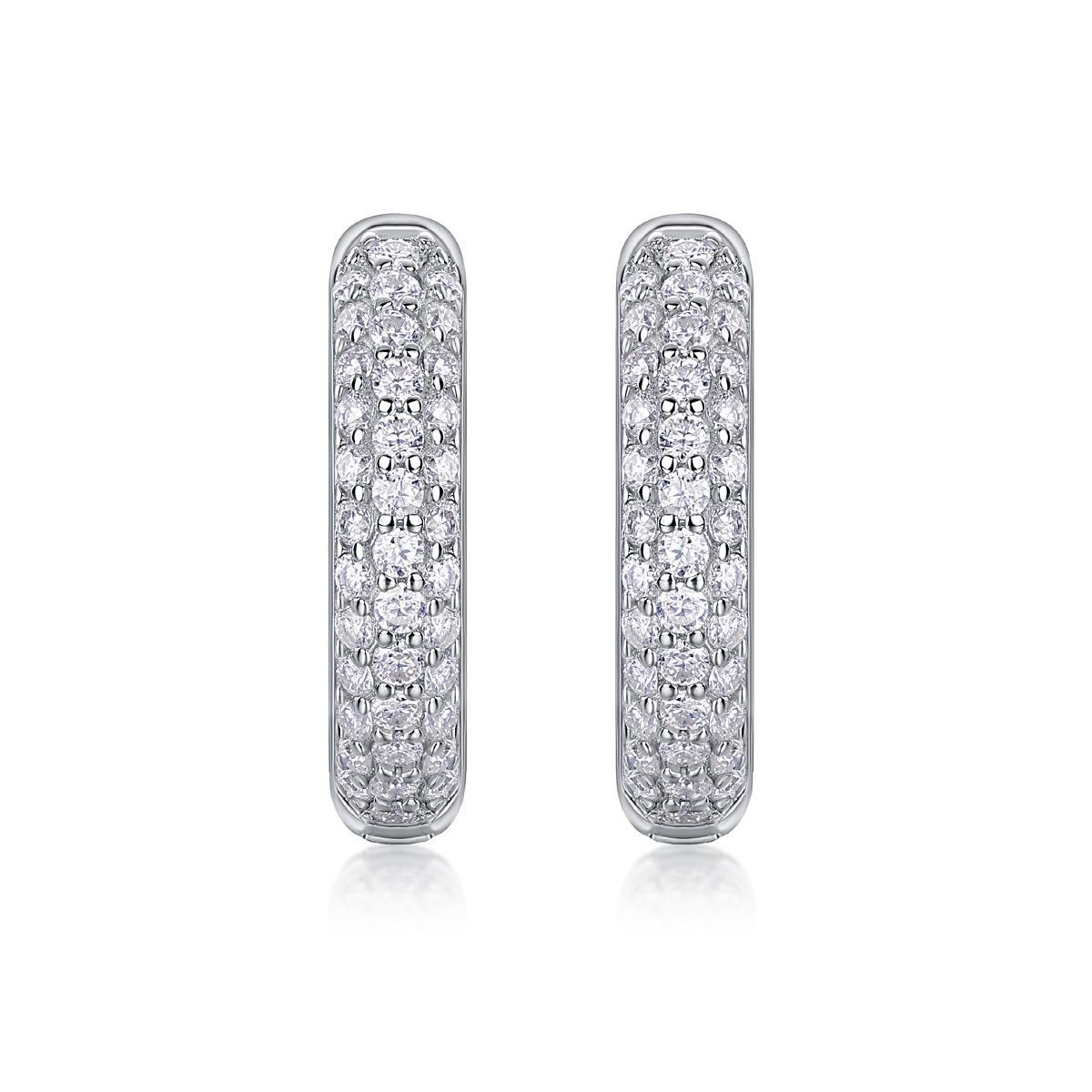 White Gold Moissanite Huggies