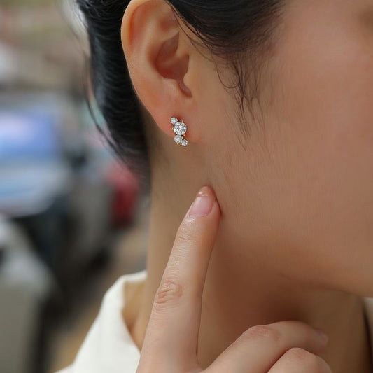 Gold Rainfall Moissanite Earrings