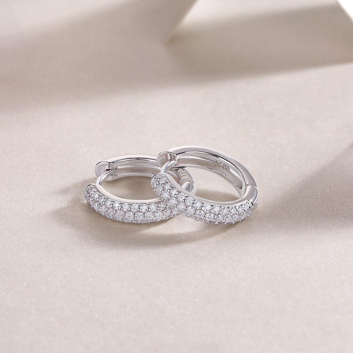 White Gold Moissanite Huggies