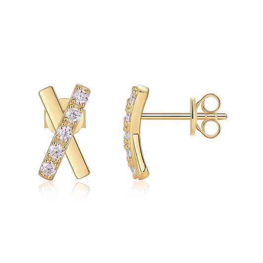 Gold X Moissanite Earrings