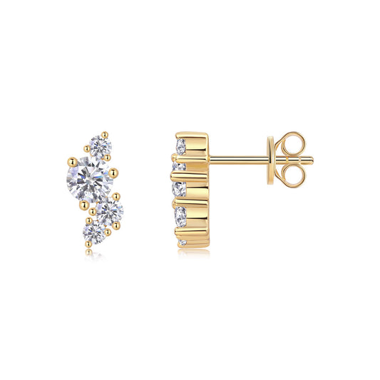 Gold Rainfall Moissanite Earrings