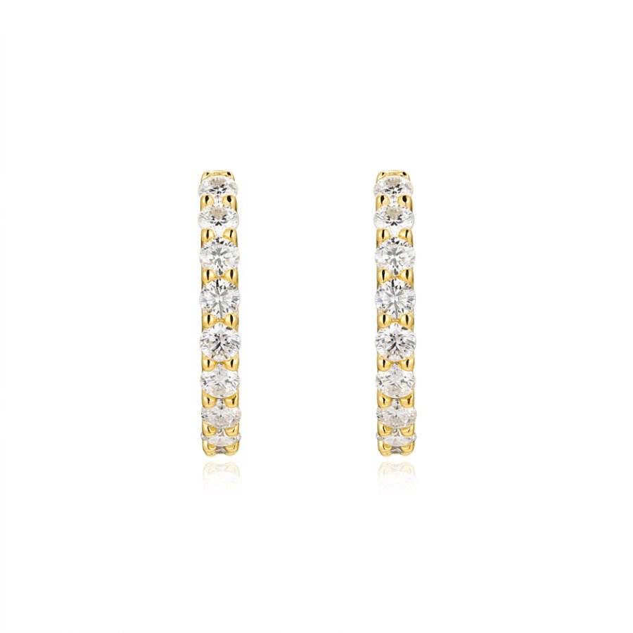 Gold Moissanite Huggie Earrings