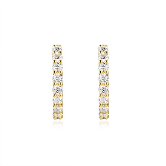Gold Moissanite Huggie Earrings