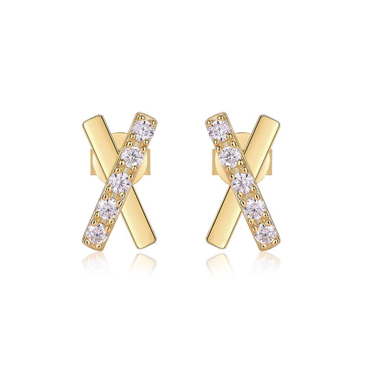 Gold X Moissanite Earrings
