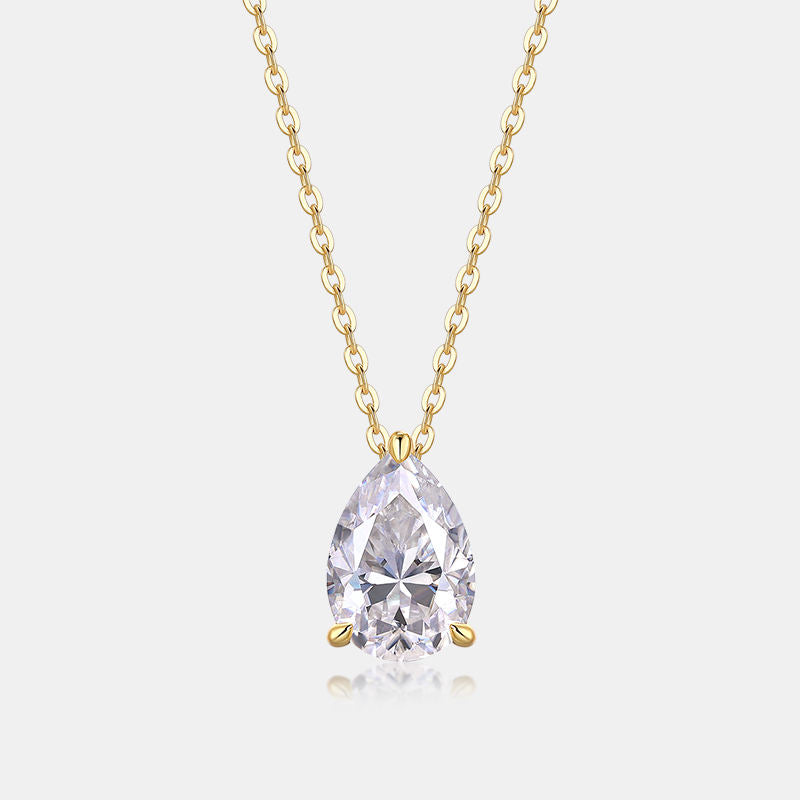 3CT Pear Shape Moissanite Necklace