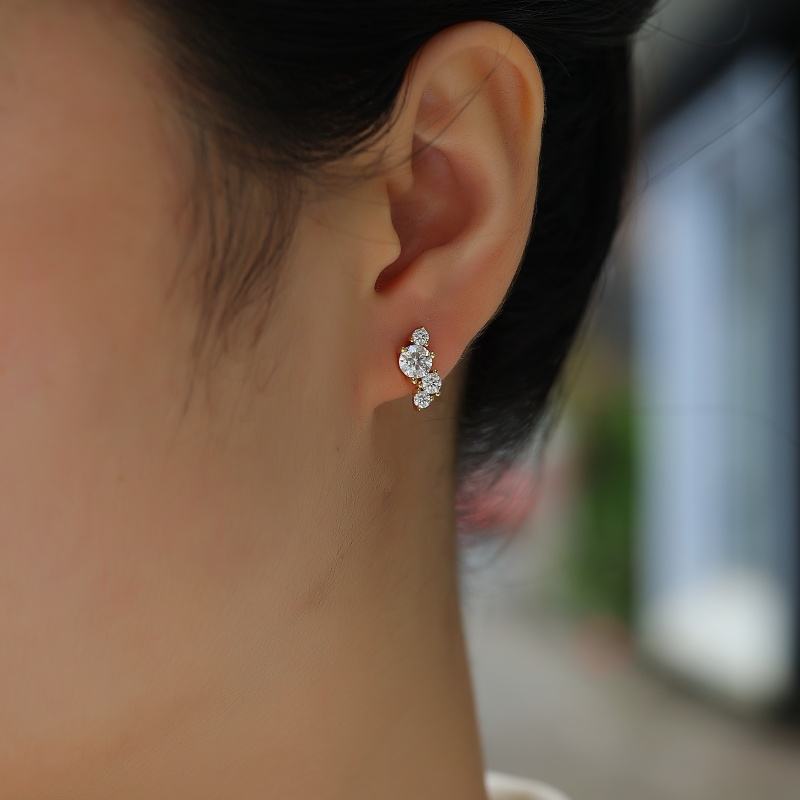 Gold Rainfall Moissanite Earrings