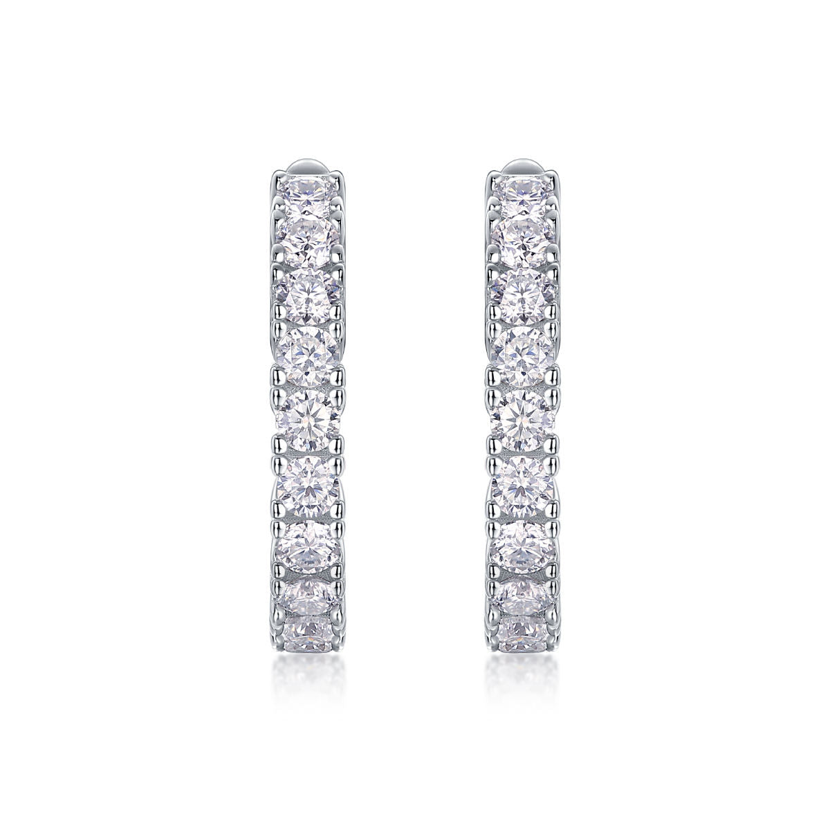 White Gold Inside Out Moissanite Hoop Earrings