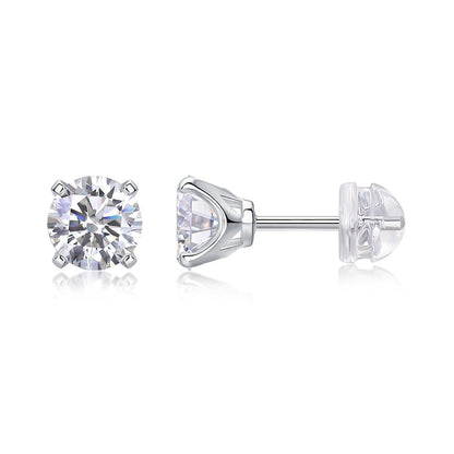 White Gold Moissanite Studs
