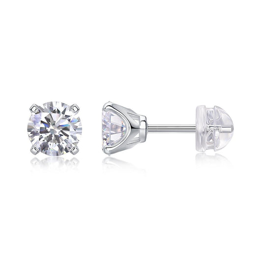 White Gold Moissanite Studs