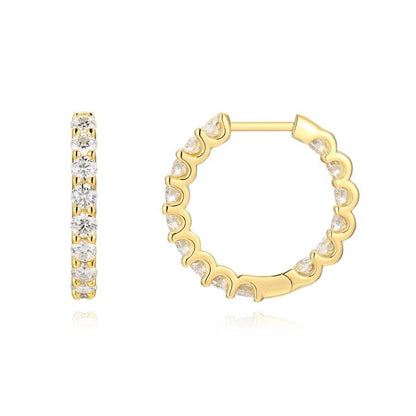 Gold Moissanite Huggie Earrings