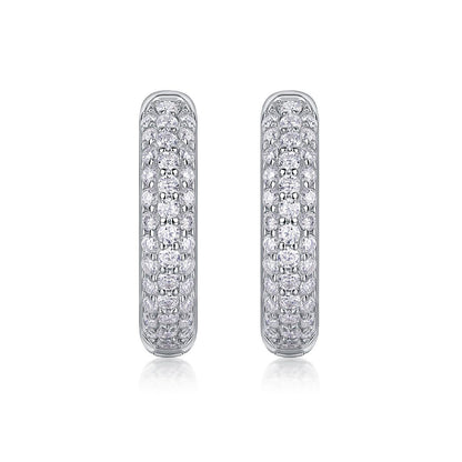 White Gold Moissanite Huggies
