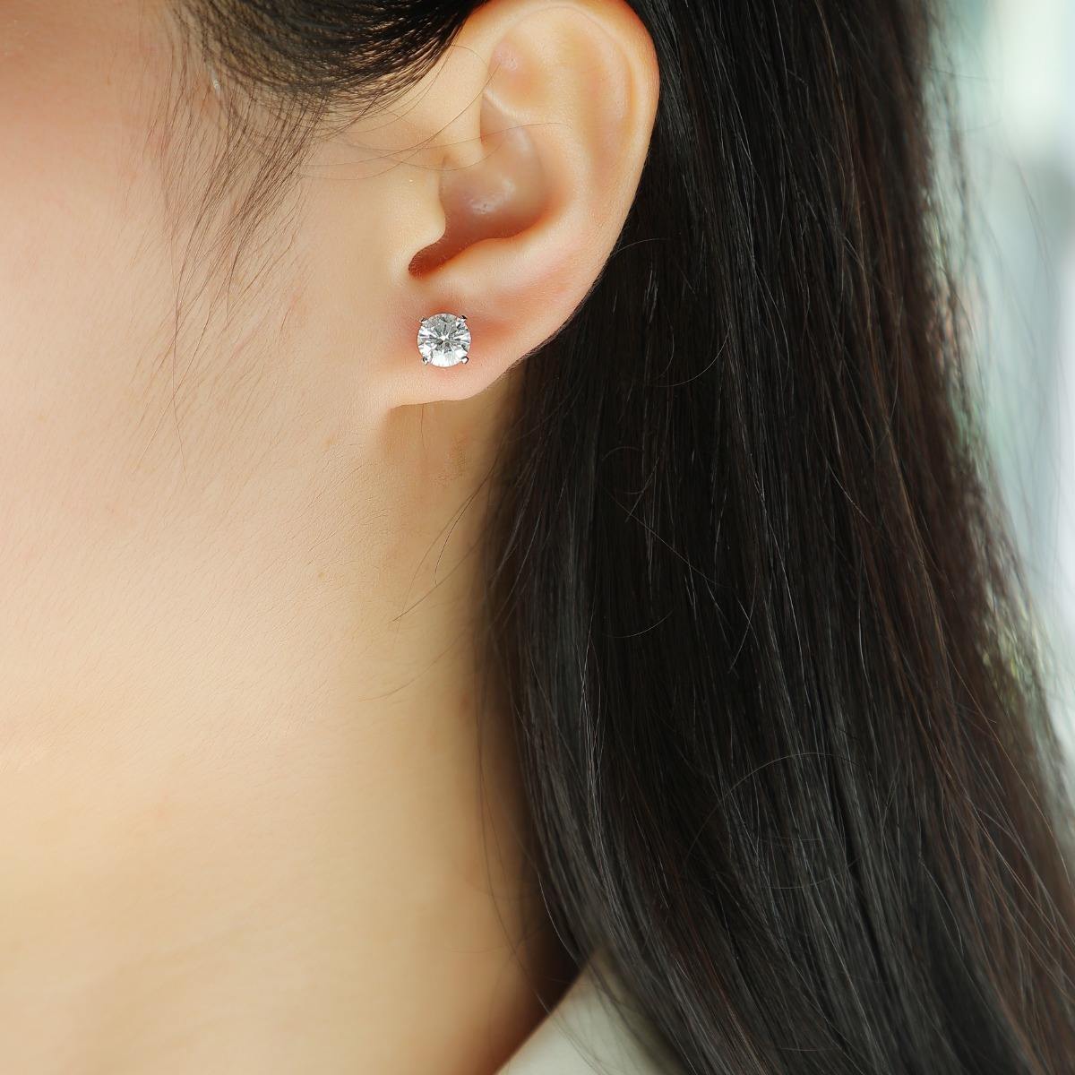 White Gold Moissanite Studs