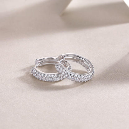 White Gold Moissanite Huggies
