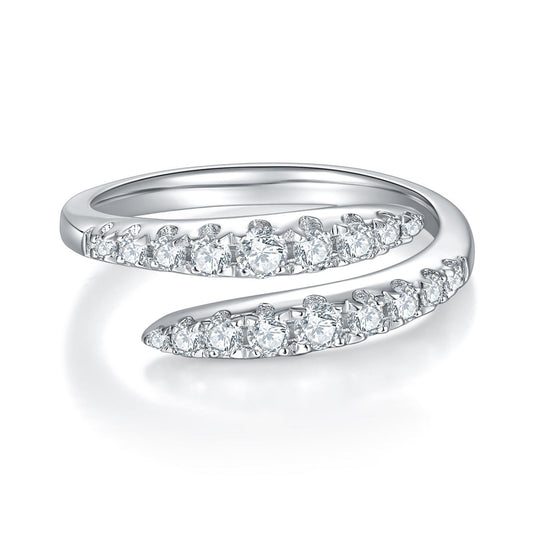 White Gold Coil Moissanite Ring