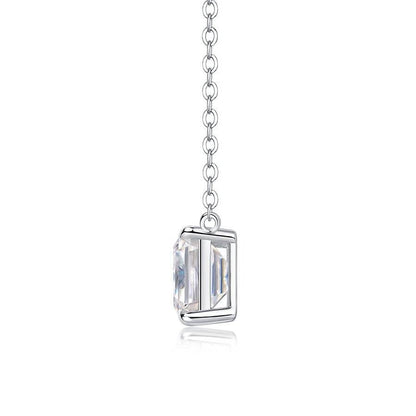 White Gold Moissanite Baguette Necklace