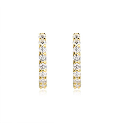 Gold Moissanite Huggie Earrings