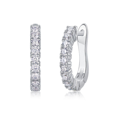 White Gold Inside Out Moissanite Hoop Earrings