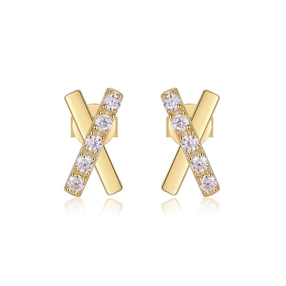 Gold X Moissanite Earrings
