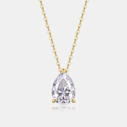 3CT Pear Shape Moissanite Necklace