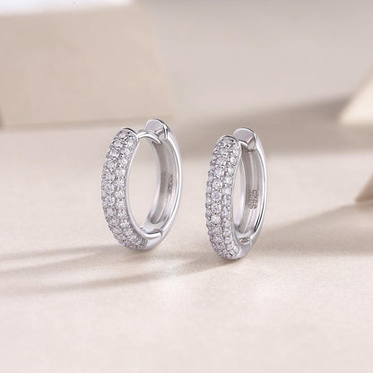 White Gold Moissanite Huggies