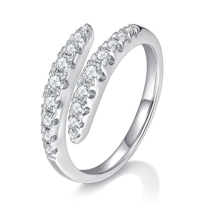 White Gold Coil Moissanite Ring