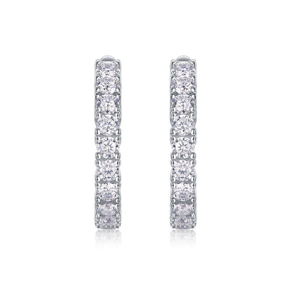 White Gold Inside Out Moissanite Hoop Earrings