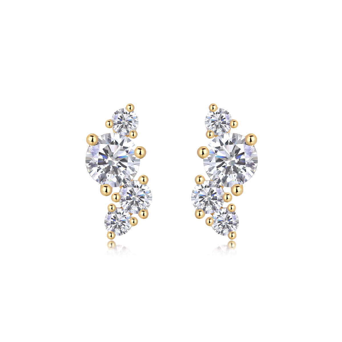 Gold Rainfall Moissanite Earrings