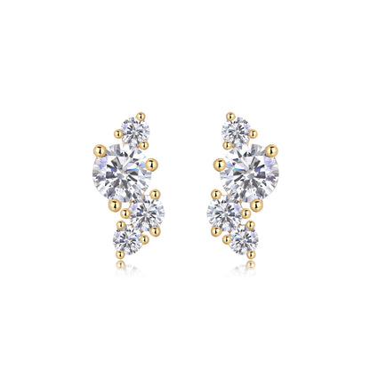 Gold Rainfall Moissanite Earrings